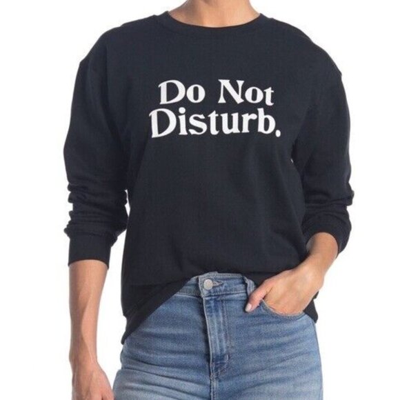 Sub.Urban Riot Willow Sweatshirt Size XS Black White Do Not Disturb - Picture 1 of 5